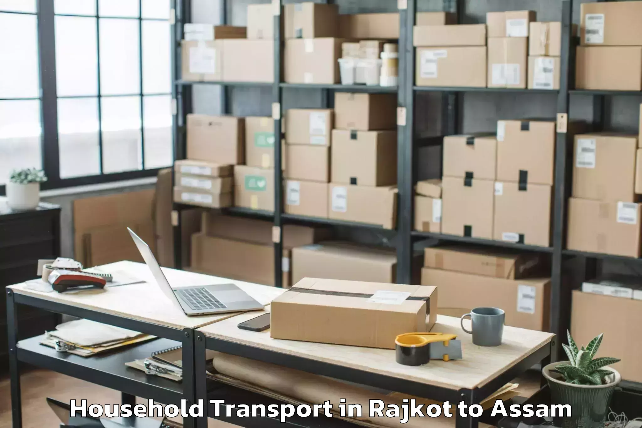 Book Rajkot to Haflong Household Transport Online